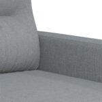 Ensemble de canapés 2 pcs coussins gris clair tissu – Image 3