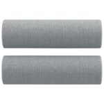 Ensemble de canapés 2 pcs coussins gris clair tissu – Image 4