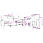 Ensemble de canapés 2 pcs avec coussins Marron Tissu – Image 4