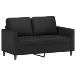 Ensemble de canapés 3 pcs avec coussins Noir Similicuir – Image 2