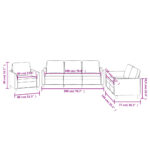 Ensemble de canapés 3 pcs avec coussins Noir Similicuir – Image 6