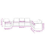 Ensemble de canapés 3 pcs avec coussins Cappuccino Similicuir – Image 6