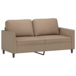 Ensemble de canapés 2 pcs avec coussins Cappuccino Similicuir – Image 2