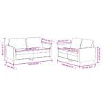 Ensemble de canapés 2 pcs avec coussins Cappuccino Similicuir – Image 5