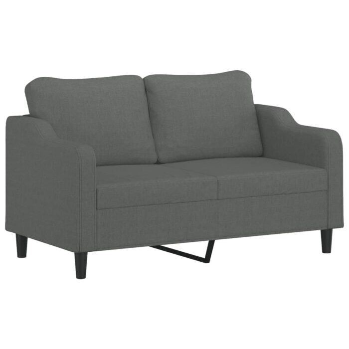 Ensemble de canapés 2 pcs avec coussins Gris foncé Tissu – Image 2