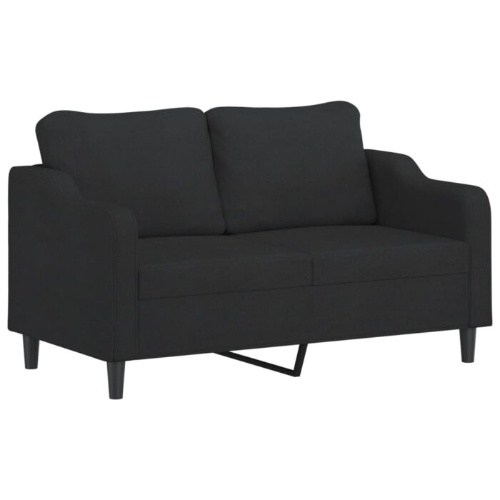 Ensemble de canapés 2 pcs avec coussins Noir Tissu – Image 2