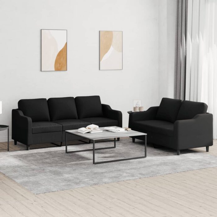 VXL8721012068056_m_en_hd_1.jpg Ensemble de canapés 2 pcs avec coussins Noir Tissu – Image 1