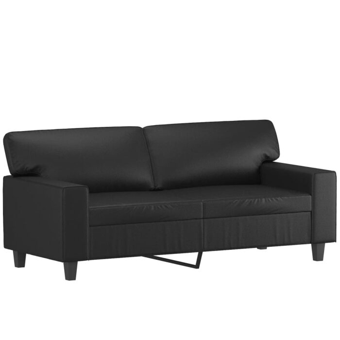 Ensemble de canapés 2 pcs noir similicuir – Image 2