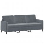 Ensemble de canapés 3 pcs gris foncé velours – Image 3