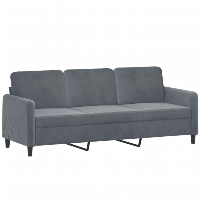 Ensemble de canapés 3 pcs gris foncé velours – Image 3
