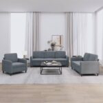 Ensemble de canapés 3 pcs gris foncé velours