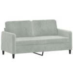 Ensemble de canapés 2 pcs gris clair velours – Image 2