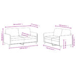 Ensemble de canapés 2 pcs gris clair velours – Image 5