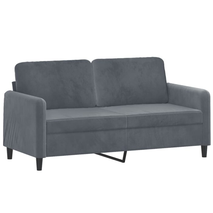 Ensemble de canapés 2 pcs gris foncé velours – Image 2