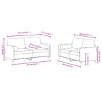 Ensemble de canapés 2 pcs avec coussins gris clair velours – Image 6