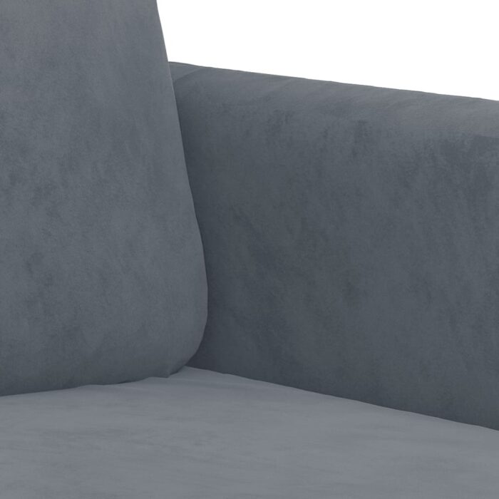 Ensemble de canapés 2 pcs avec coussins gris foncé velours – Image 3