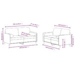 Ensemble de canapés 2 pcs avec coussins gris foncé velours – Image 6