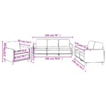 Ensemble de canapés 3 pcs avec coussins Gris clair Tissu – Image 6