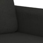 Ensemble de canapés 3 pcs avec coussins Noir Tissu – Image 4