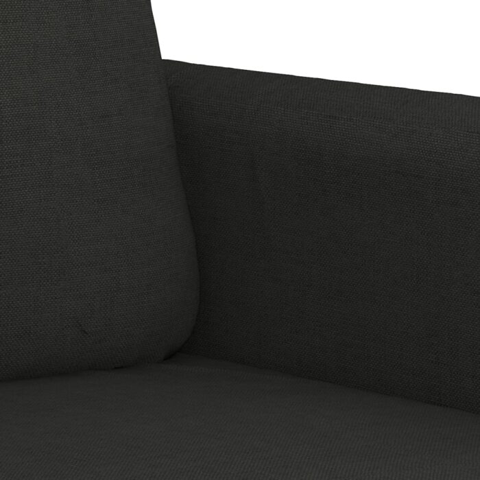 Ensemble de canapés 3 pcs avec coussins Noir Tissu – Image 4