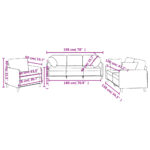 Ensemble de canapés 3 pcs coussins gris clair tissu – Image 8