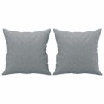 Ensemble de canapés 2 pcs coussins gris clair tissu – Image 4
