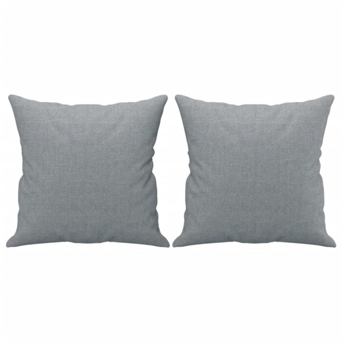 Ensemble de canapés 2 pcs coussins gris clair tissu – Image 4