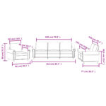 Ensemble de canapés 3 pcs avec coussins Noir Velours – Image 6