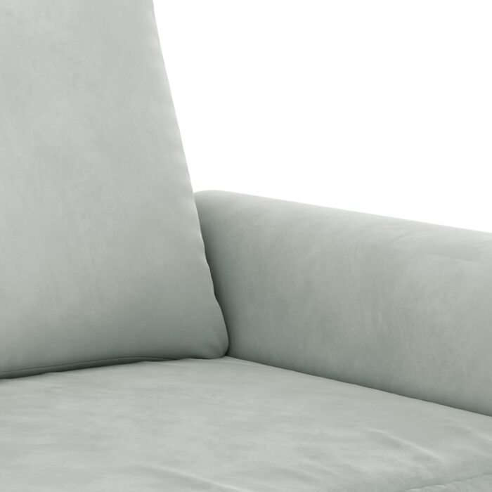 Ensemble de canapés 2 pcs avec coussins Gris clair Velours – Image 3