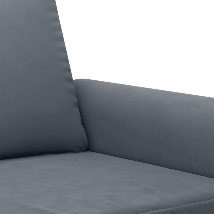 Ensemble de canapés 2 pcs avec coussins gris foncé velours – Image 4