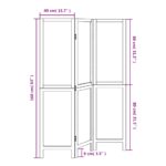 Cloison de séparation 3 panneaux marron foncé paulownia massif – Image 6