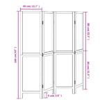 Cloison de séparation 4 panneaux marron foncé paulownia massif – Image 6