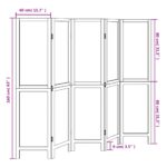 Cloison de séparation 5 panneaux marron foncé paulownia massif – Image 6