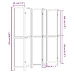 Cloison de séparation 6 panneaux marron foncé paulownia massif – Image 6