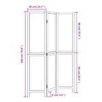 Cloison de séparation 3 panneaux blanc bois de paulownia massif – Image 6