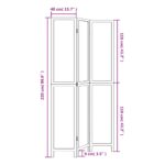 Cloison de séparation 3 panneaux blanc bois de paulownia massif – Image 6
