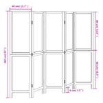 Cloison de séparation 5 panneaux blanc bois de paulownia massif – Image 6