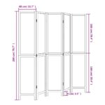 Cloison de séparation 5 panneaux blanc bois de paulownia massif – Image 6