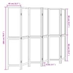 Cloison de séparation 6 panneaux blanc bois de paulownia massif – Image 6