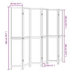 Cloison de séparation 6 panneaux blanc bois de paulownia massif – Image 6
