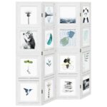 Cloison de séparation 4 panneaux blanc bois de paulownia massif – Image 2