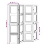 Cloison de séparation 4 panneaux blanc bois de paulownia massif – Image 7