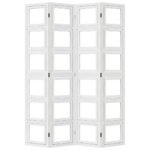 Cloison de séparation 4 panneaux blanc bois de paulownia massif – Image 3