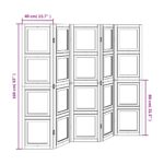 Cloison de séparation 5 panneaux blanc bois de paulownia massif – Image 7