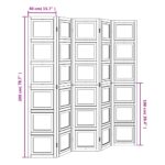 Cloison de séparation 5 panneaux blanc bois de paulownia massif – Image 7