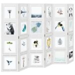 Cloison de séparation 6 panneaux blanc bois de paulownia massif – Image 2