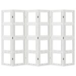 Cloison de séparation 6 panneaux blanc bois de paulownia massif – Image 3