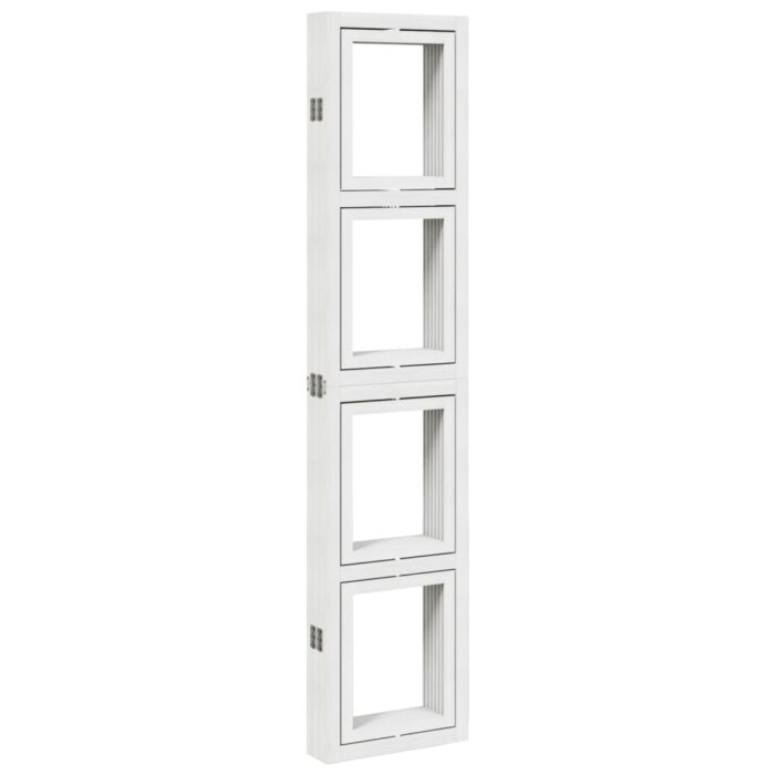 Cloison de séparation 6 panneaux blanc bois de paulownia massif – Image 4