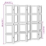 Cloison de séparation 6 panneaux blanc bois de paulownia massif – Image 7