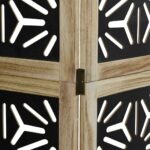 Cloison de séparation 5 panneaux marron noir paulownia massif – Image 5